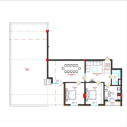 2-комнатная квартира 196м² 12/12 этаж - rasm 1