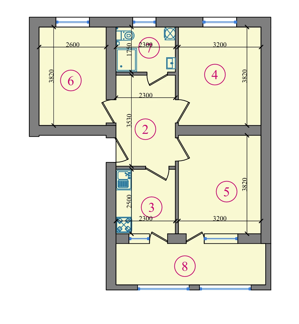 3-комнатная квартира 61м² 5/5 этаж - rasm 1
