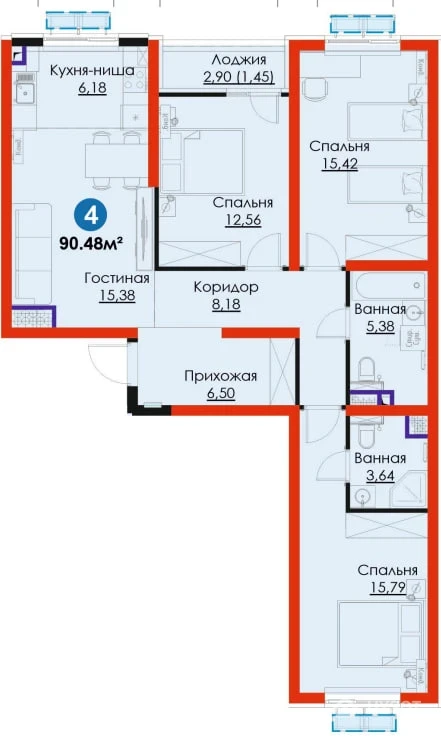 ВЫГОДНО! 4 комнатная квартира, метро Янгиабад рядом, Ипотека\Рассрочка. - rasm 1